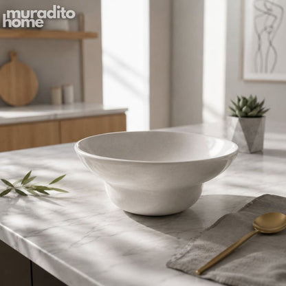 Muraditohome Aesthetic Speckled Ceramic Footed Serving Bowl 7.5x3.25 in