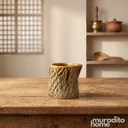 Muraditohome Vinya Porcelain Milk Jug 50ml | Mini Creamer & Sauce Jug | Lava, Sea, Moss & Grass