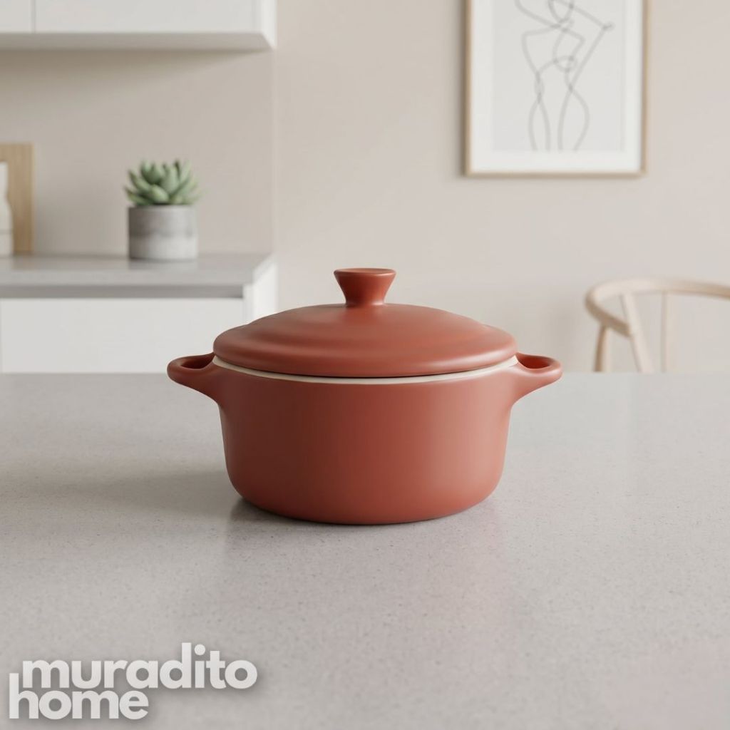 Muraditohome French Ceramic Mini Bowl with Lid 5x4x2.5 inches