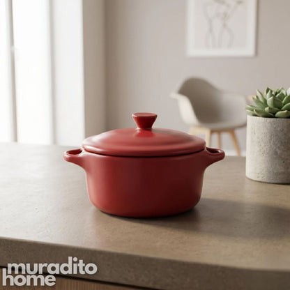 Muraditohome French Ceramic Mini Bowl with Lid 5x4x2.5 inches