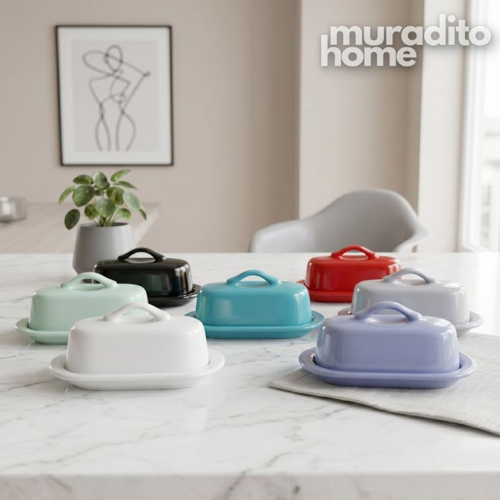 Muraditohome Minimalist Butter Dish with Handle Lid 5x2.75x2.25 inches