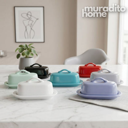 Muraditohome Minimalist Butter Dish with Handle Lid 5x2.75x2.25 inches