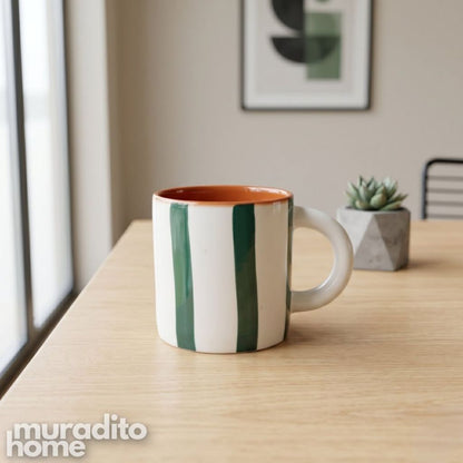 Muraditohome Alara Striped Ceramic Mug 150 ml