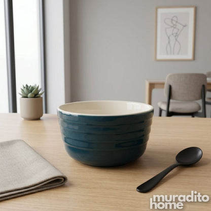 Muraditohome Aesthetic Ribbed Ceramic Bowl 3.25x1.75 inches