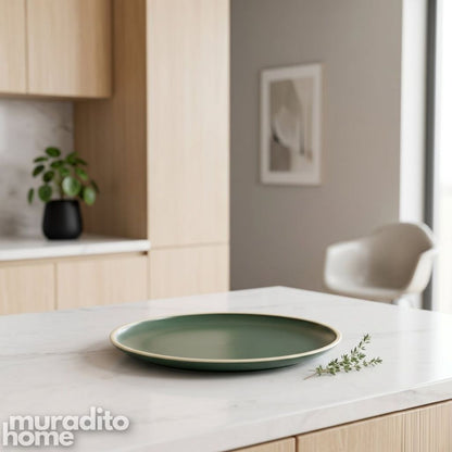 Muraditohome Minimalist Flat Rim Ceramic Dinnerware Collection