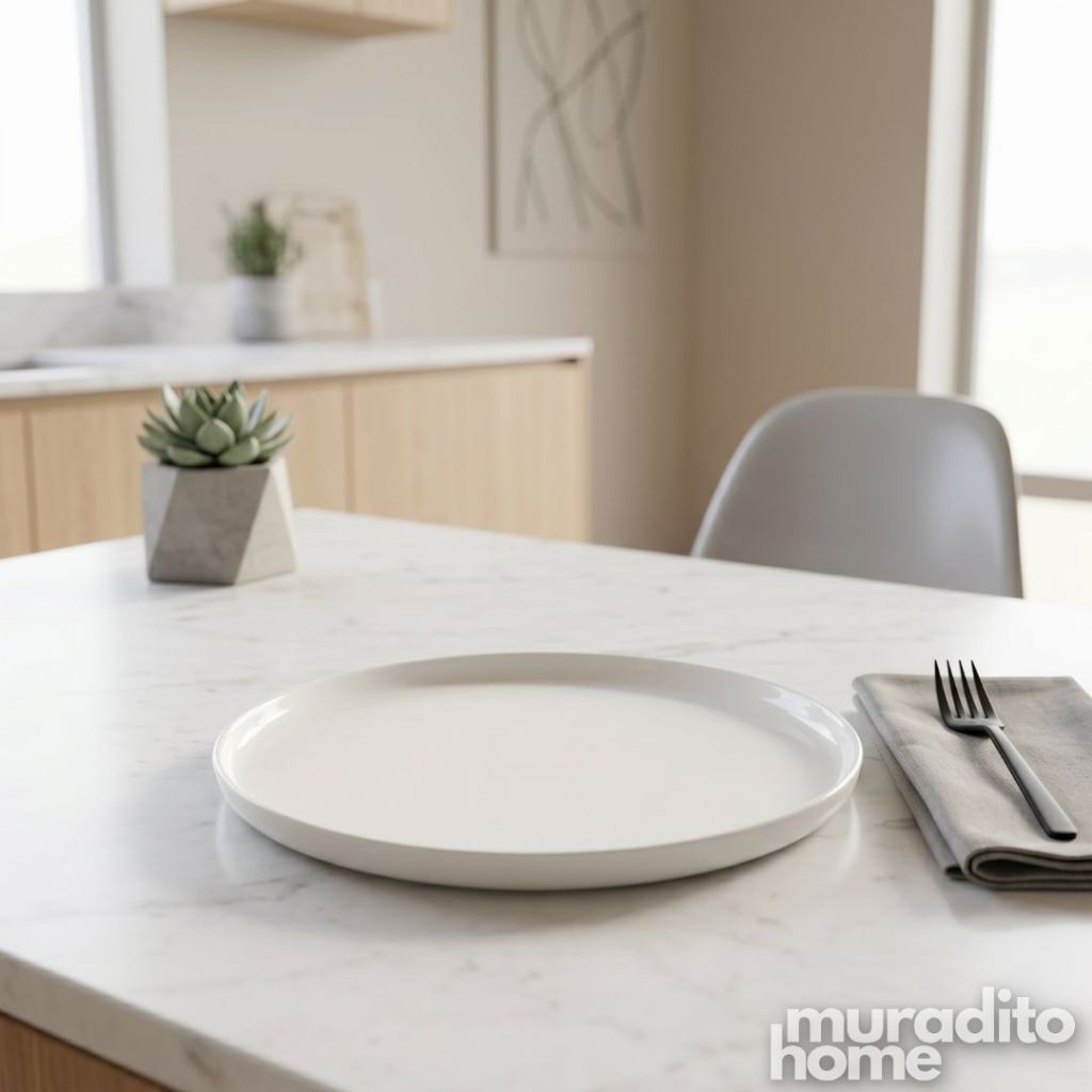 Muraditohome Tahom Minimalist Ceramic Plate Unique Egg Shape and Round Plate Collection