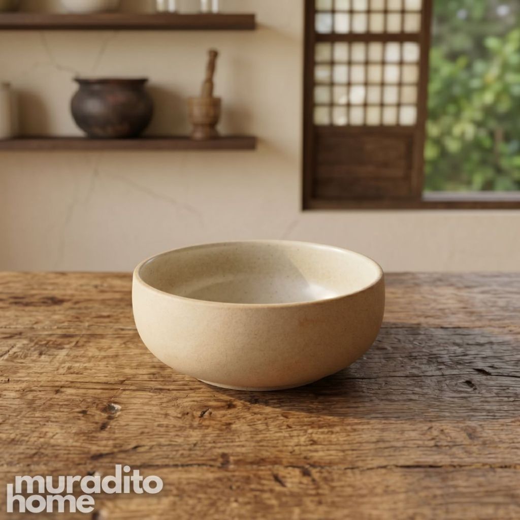 Muraditohome Aesthetic Two-Tone Stoneware Bowl 5x2 inches