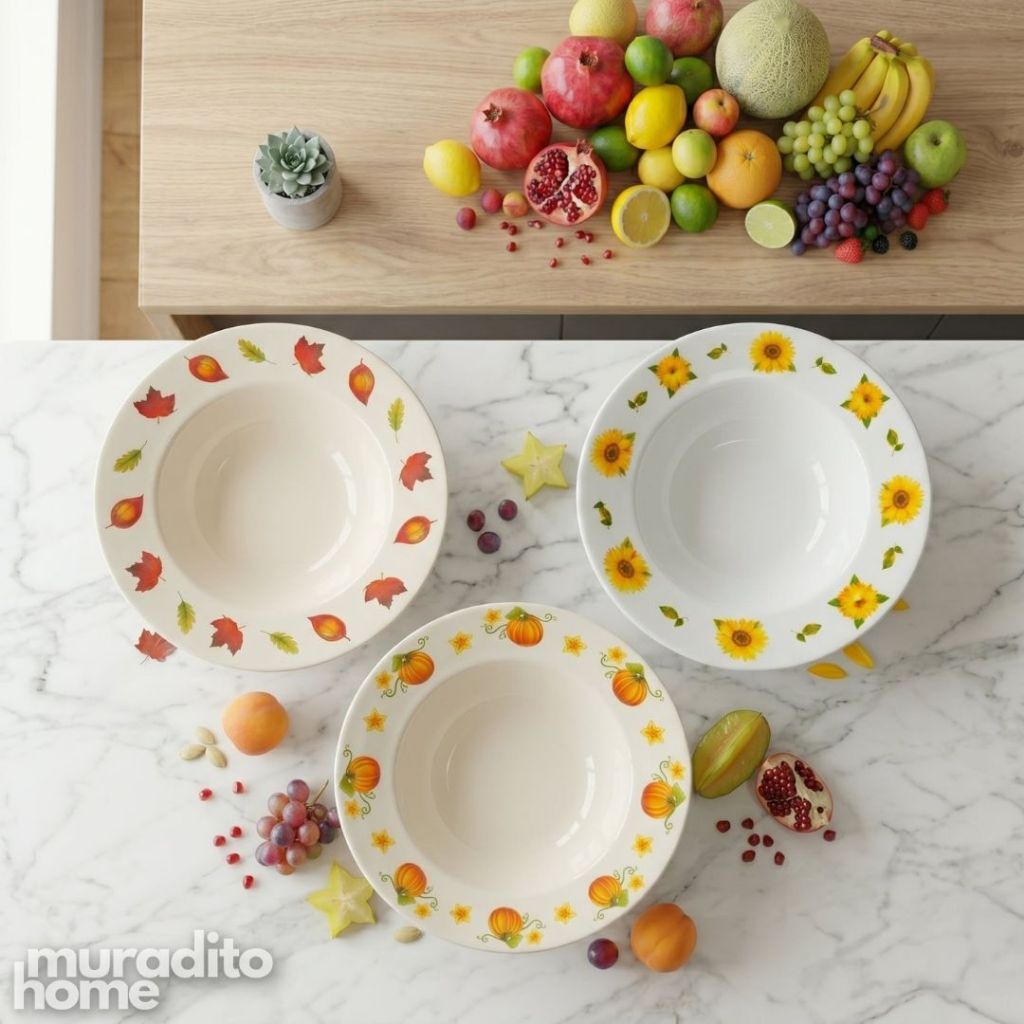 Muraditohome Extra Large Ceramic Serving Bowl14x5 inches