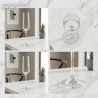 Muraditohome Premium Champagne Flute Glass Stemware 195ml
