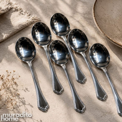 Muraditohome Elegant Beaded Stainless Steel Flatware High Quality Classic Dining Utensils