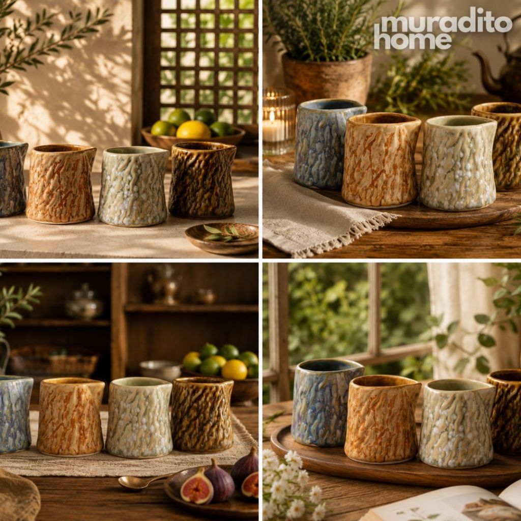Muraditohome Vinya Porcelain Milk Jug 50ml | Mini Creamer & Sauce Jug | Lava, Sea, Moss & Grass