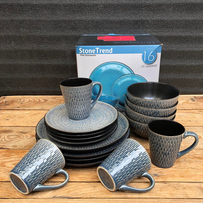 Liam 16 Piece Set Fine Stoneware Plate