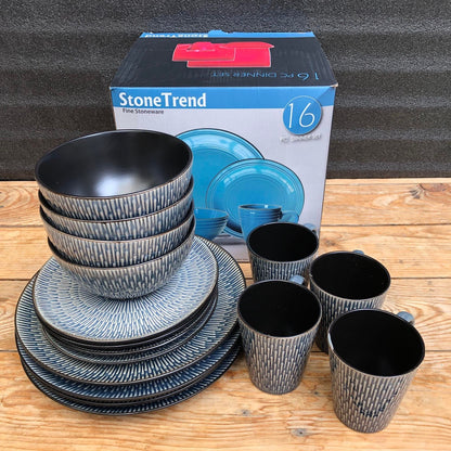 Liam 16 Piece Set Fine Stoneware Plate